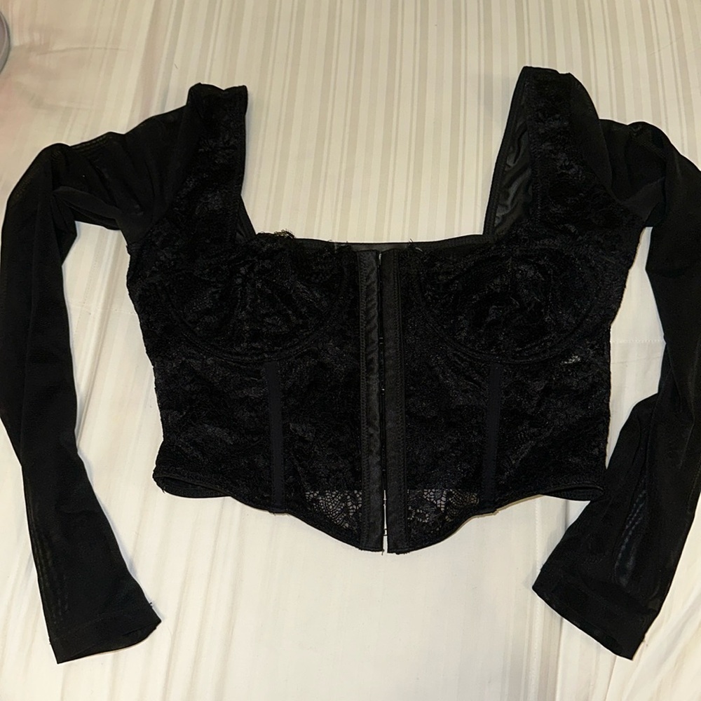 White fox corset top